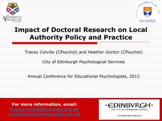 Impact of Doctoral Research on Local Authority Policy and Practice