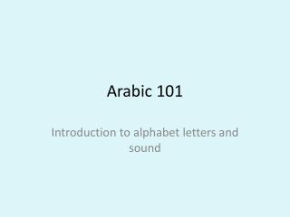 Arabic 101