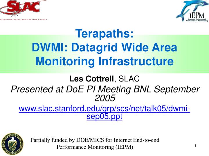 terapaths dwmi datagrid wide area monitoring infrastructure
