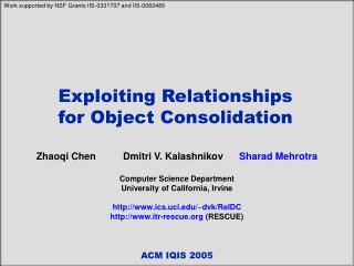 Exploiting Relationships for Object Consolidation