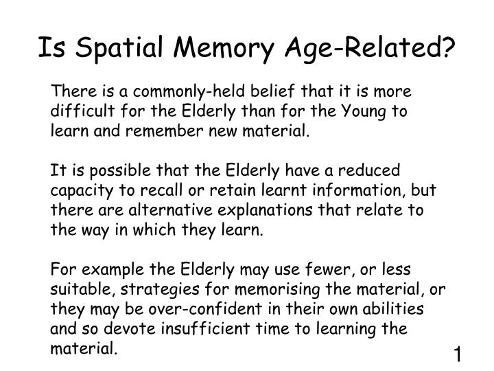 is spatial memory age related