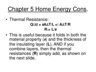 Chapter 5 Home Energy Cons .