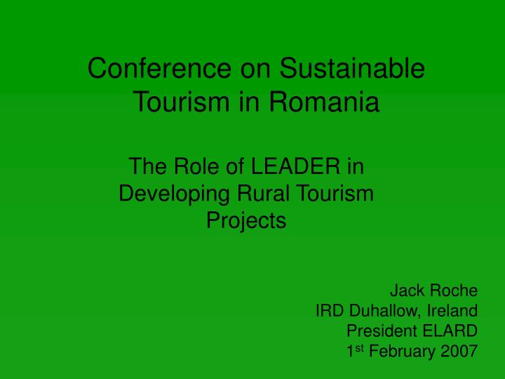 conference on sustainable tourism in romania