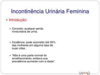 incontin ncia urin ria feminina