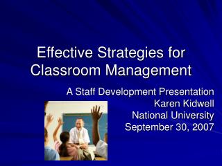 Effective Strategies for Classroom Management