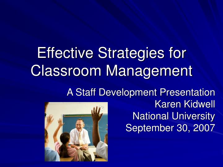 effective strategies for classroom management