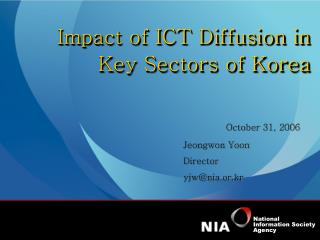 Impact of ICT Diffusion in Key Sectors of Korea