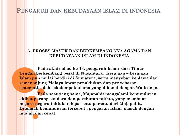 pengaruh dan kebudayaan islam di indonesia