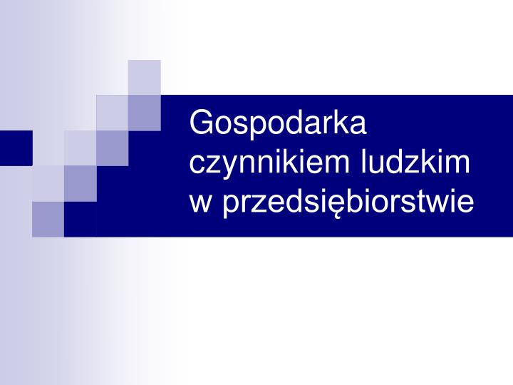 gospodarka czynnikiem ludzkim w przedsi biorstwie