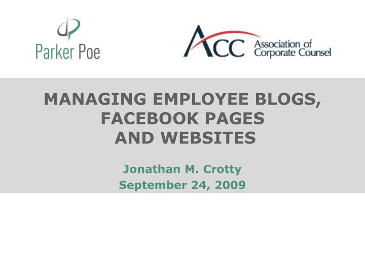 managing employee blogs facebook pages and websites