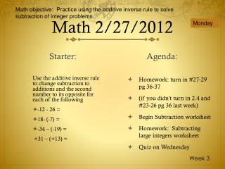 Math 2/27/2012