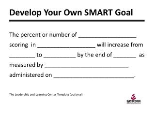 Develop Your Own SMART Goal