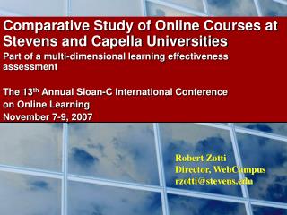 Comparative Study of Online Courses at Stevens and Capella Universities