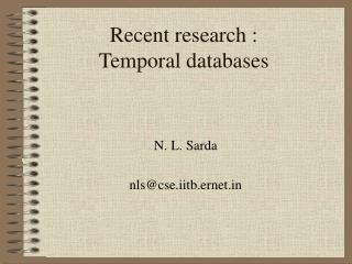 Recent research : Temporal databases