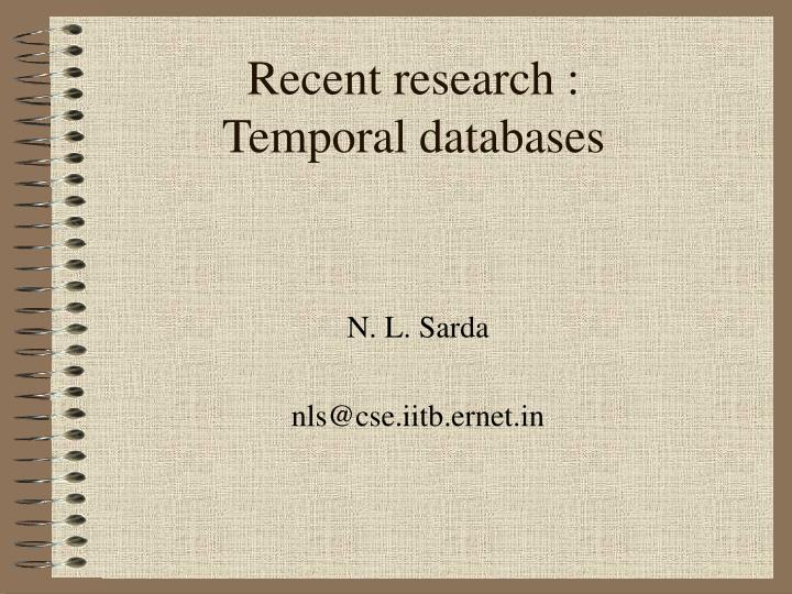 recent research temporal databases