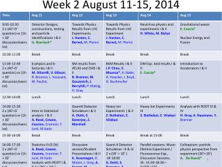 week 2 august 11 15 2014