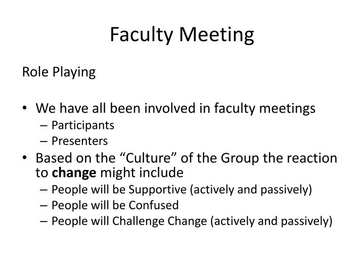 faculty meeting