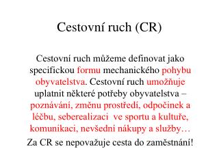 cestovn ruch cr