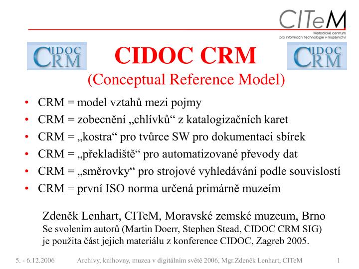 cidoc crm conceptual reference model