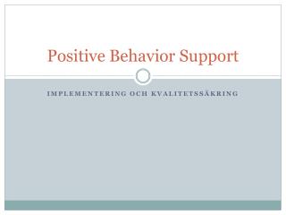 positive behavior support