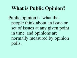 What is Public Opinion?