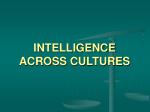INTELLIGENCE ACROSS CULTURES