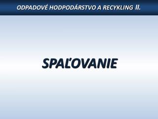 spa ovanie