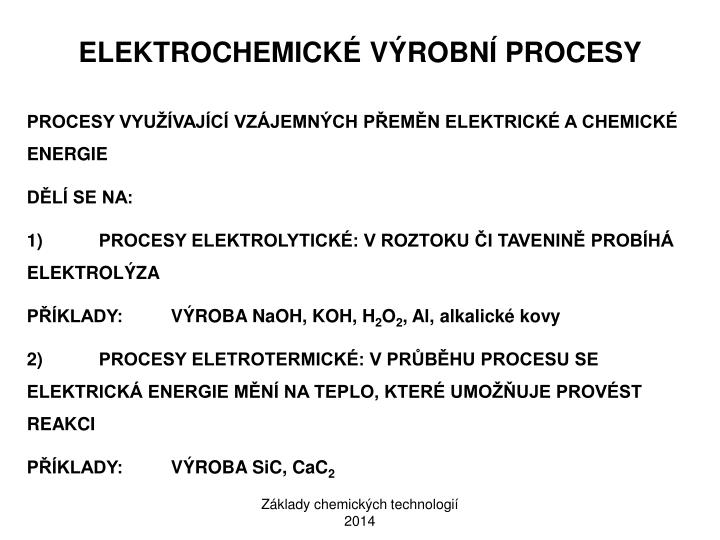 elektrochemick v robn procesy