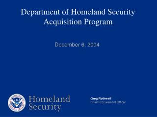 Department of Homeland Security Acquisition Program
