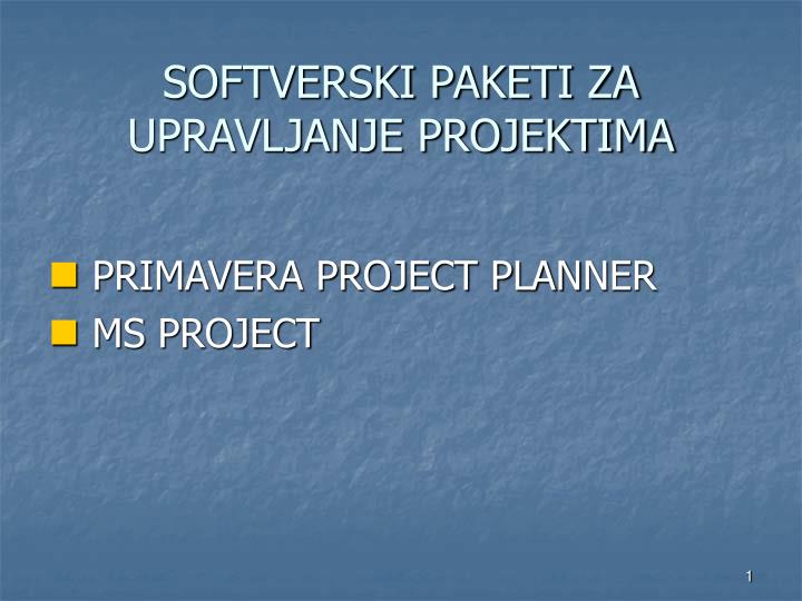 softverski paketi za upravljanje projektima