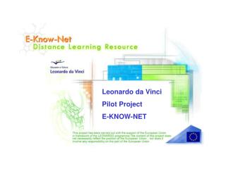 Leonardo da Vinci Pilot Project E-KNOW-NET