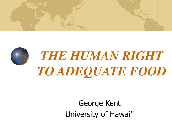 the human right to adequate food