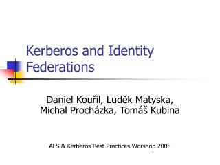 Kerberos and Identity Federations