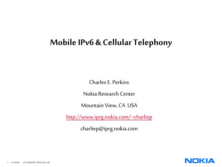 mobile ipv6 cellular telephony