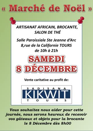 Salle Paroissiale Ste Jeanne d’Arc 8,rue de la Californie TOURS de 10h à 21h