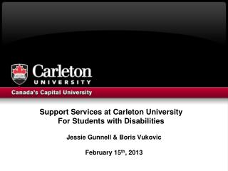 Support Services at Carleton University For Students with Disabilities