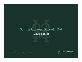 Setting Up your School iPad