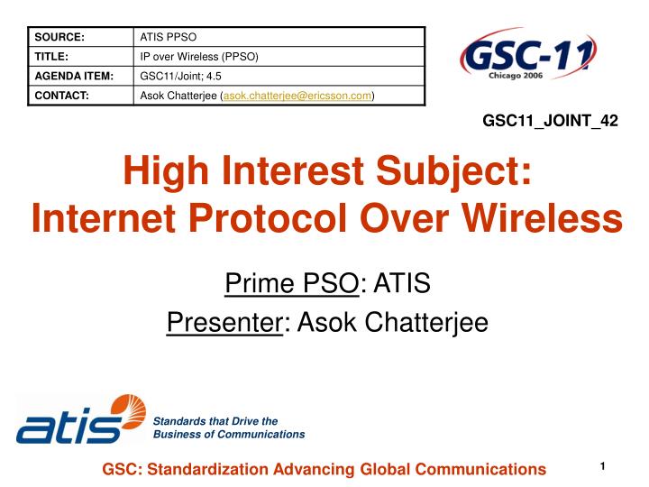 high interest subject internet protocol over wireless