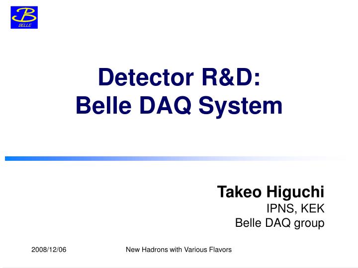 detector r d belle daq system