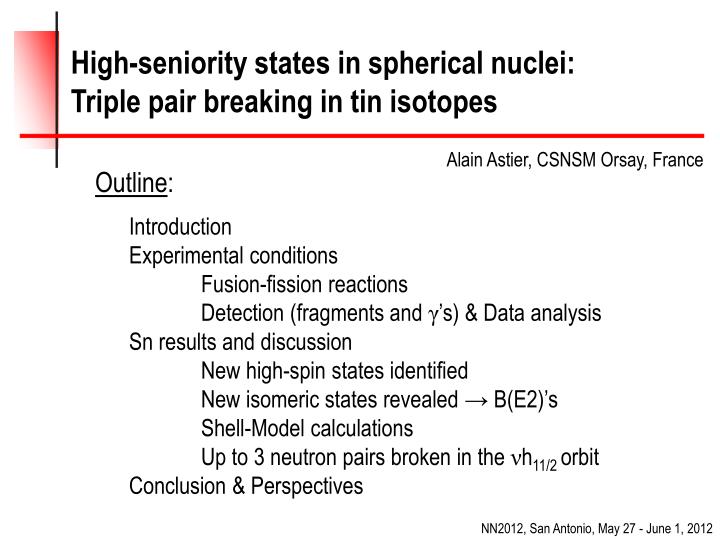 high seniority states in spherical nuclei triple pair breaking in tin isotopes