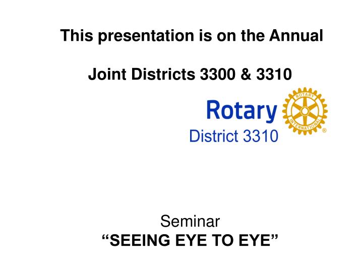 welcome all rotarians