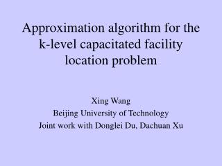 Approximation algorithm for the k-level capacitated facility location problem