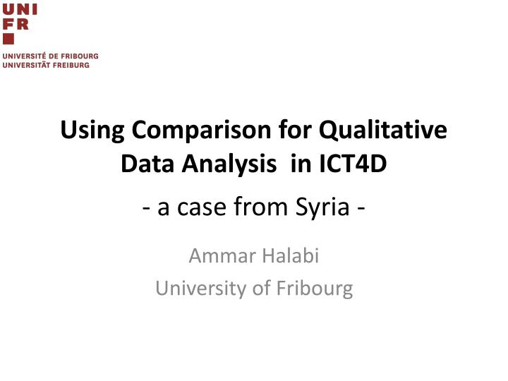 using comparison for qualitative data analysis in ict4d a case from syria