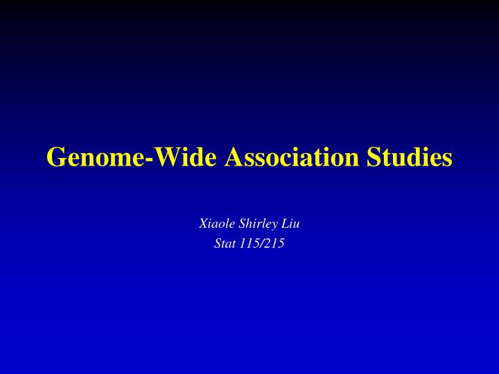 genome wide association studies