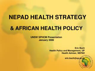 NEPAD HEALTH STRATEGY