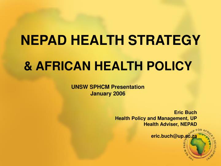 nepad health strategy