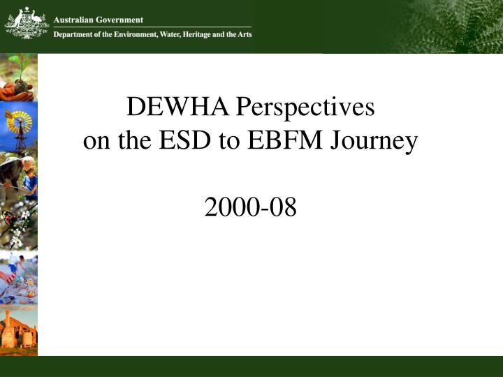 dewha perspectives on the esd to ebfm journey 2000 08
