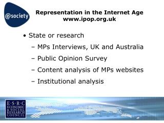 Representation in the Internet Age ipop.uk