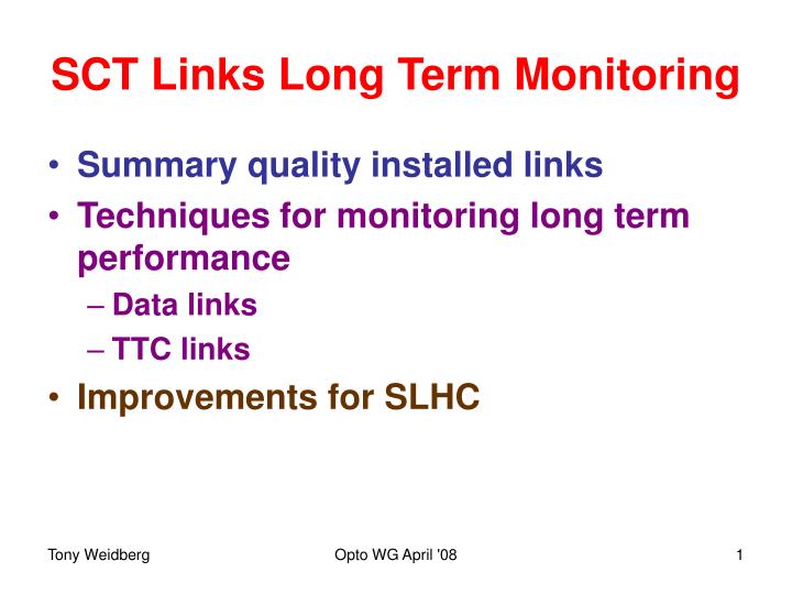 sct links long term monitoring