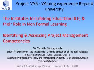 Project VAB - VAluing experience Beyond university